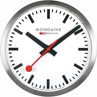 Mondaine a990.clock.16sbb horloge murale 25 cm - horloge officielle des chemins de fer suisses rouges, trotteuse, boîtier en aluminium anti-poussière, argent, 6 x 25 cm x 25 cm, minimum. DIAYTAR COTE D'IVOIRE est une boutique en ligne généraliste qui propose plus de 300 000 références de produits. Elle est leader dans son domaine en Côte d'Ivoire et offre une grande variété de choix pour les consommateurs. Les clients peuvent trouver tous les produits dont ils ont besoin en un seul endroit.