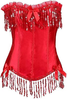Corset à franges pour femme, coupe ajustée, corset décoratif en satin avec cravate (couleur : rouge, taille : code l). En tant que leader en Côte d'Ivoire, DIAYTAR COTE D'IVOIRE se distingue par sa qualité de service et son engagement à proposer les meilleurs produits à des prix compétitifs. La boutique en ligne généraliste collabore avec des fournisseurs de confiance pour offrir des articles authentiques et fiables. Les clients bénéficient ainsi d'une expérience d'achat en ligne sécurisée et agréable.