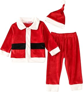 Costume de père noël pour tout-petits filles garçons noël long pull en velours