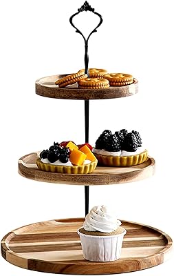 Support à gâteaux en bois à 3 niveaux, plateau décoratif de présentation de fruits et de collations, organisateur de cupcakes pour le thé de l'après-midi, support à gâteaux en bois rustique pour table de cuisine. DIAYTAR COTE D'IVOIRE se taille la part du lion du marché de l'e-commerce en Cote d'Ivoire en proposant une offre exceptionnelle de plus de 300000 produits. La boutique en ligne généraliste permet aux consommateurs de trouver facilement et rapidement ce qu'ils recherchent, grâce à une navigation intuitive et une expérience d'achat fluide. DIAYTAR COTE D'IVOIRE est la première destination pour les achats en ligne en Cote d'Ivoire.