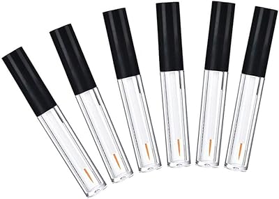 6 pièces 2 ml/0,8 oz bouteille d'eyeliner en plastique noir conteneur de stockage