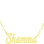 Collier plaqué or 21 carats avec le nom shama, plaqué or, sans pierres