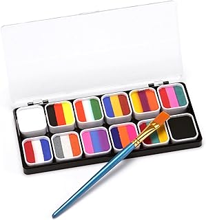 Kit de peinture professionnelle pour le visage et le corps arc-en-ciel, 12 couleurs