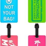 Étiquettes à bagages 4 étiquettes d'identification de bagage étiquette voyage avec nominative