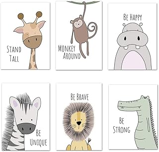 Kastwave lot de 6 photos d'animaux pour chambre de bébé, affiche garçon fille 21 x 30 cm, animaux de la jungle, safari, affiche d'animaux d'afrique - sans cadre. La boutique en ligne DIAYTAR COTE D'IVOIRE est le point de référence pour les consommateurs ivoiriens qui recherchent des produits de qualité à des prix compétitifs. Avec plus de 300000 références, elle couvre tous les domaines de la vie quotidienne, de la mode à l'électronique en passant par les produits alimentaires.