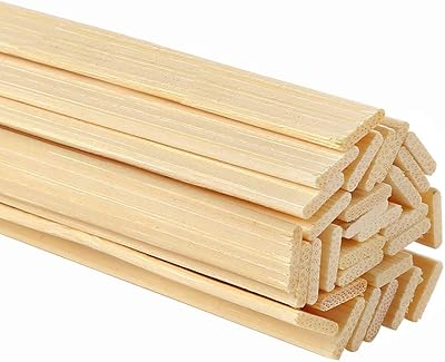 Play 60pcs bâtons de bambou naturel, bâtons en bois extra longs pour l'artisanat