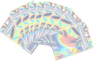 100 paquets de sacs mylar en aluminium refermables anti-odeurs 3d avec fermeture éclair