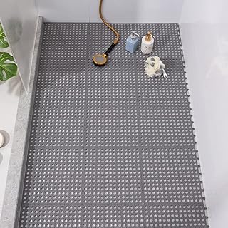 Tapis de bain antidérapant 12 pièces, tapis de bain doux emboîtables avec trous