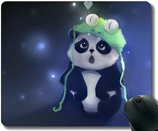 Tapis de souris cochon volant pour homme avec bord brodé animal panda tapis