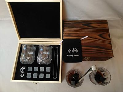 Ensemble de verres à whisky coffret cadeau de pierres bourbon 8 réutilisables