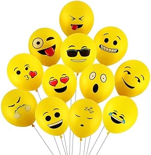 50pcs ballons margoun emoji ballons en latex pour mariage, anniversaire, saint-valentin, baby shower