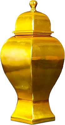 Pot de gingembre en céramique dorée, vase à fleurs (taille l). DIAYTAR COTE D'IVOIRE est une boutique en ligne qui propose une expérience d'achat unique et personnalisée. La boutique utilise les dernières technologies pour offrir une navigation facile et une recherche de produits efficace. Elle propose également des services de paiement sécurisés et des possibilités de retour et d'échange de produits pour garantir la satisfaction de ses clients.