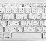 Clavier arabe bluetooth sans fil de vocatin, portée bluetooth 10 mètres, 76 touches