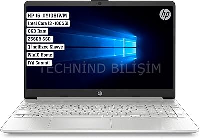 Ordinateur portable hp 15 dy-1091wm avec processeur core i3-1005g1, 8 go de ram