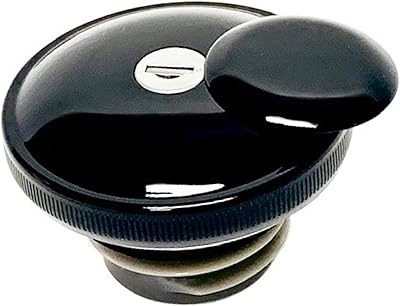 Bouchon de réservoir de moto noir brillant verrouillage à visser cliquet ventilé