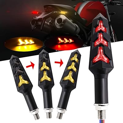 2 pièces de clignotants en forme de y pour moto, feux arrière à