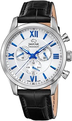 Montre à quartz analogique akamar pour homme avec bracelet en cuir j884/1, noir