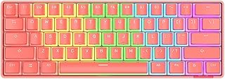 Clavier mécanique filaire double mode stk61 60 % bluetooth 5.0/usb, touches pudding pbt