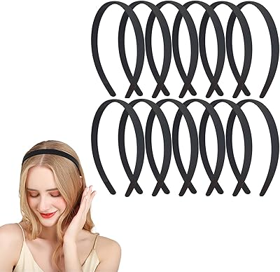Castowave 12 pièces 15mm bandeaux en plastique noir avec dents dures cerceau