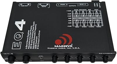Égaliseur de voiture massive audio eq4 avec égaliseur graphique 4 bandes - entrées