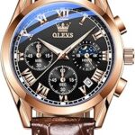 Montre analogique classique de luxe avec chronographe étanche et mouvement à quartz