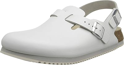 Chaussures de travail en cuir antidérapantes birkenstock pour unisexe, blanc, 12 uk narrow