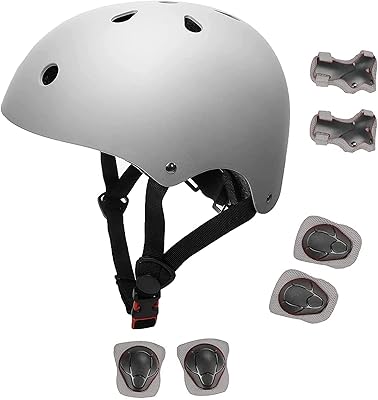 Ensemble de casque de vélo avec genouillères, protège-coudes et poignets, casque réglable pour enfants et jeunes, casque de vélo de ski (gris). DIAYTAR COTE D'IVOIRE est la destination idéale pour les achats en ligne en Côte d'Ivoire, regorgeant de plus de 300 000 références qui répondent aux besoins de tous. Que ce soit pour des produits de consommation courante, des éléments de décoration, ou encore des accessoires high-tech, cette boutique en ligne généraliste a tout ce qu'il faut. Elle assure une expérience d'achat en ligne sécurisée et fiable à tous ses clients.