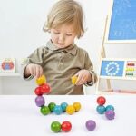 Jouets en bois jeu de perles colorées avec forme variable et conception