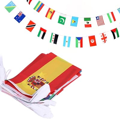 Drapeau à cordes analytiques 100 pays, bannière de drapeau international, décoration pour grande