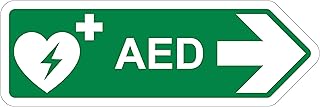 Panneau de sécurité en forme de vsafety - flèche aed droite - 450x150