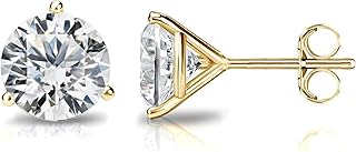 Boucles d'oreilles femme en argent sterling plaqué or 14 carats et serties