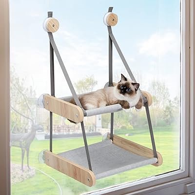 Perchoir pour chat à fenêtre pickelty, hamac pour chat double couche, lit