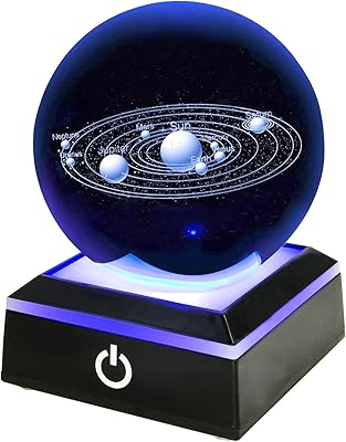 Boule de cristal du système solaire jsona avec interrupteur tactile 80
