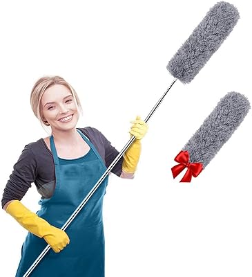 Balai à poussière extra long en microfibre avec rallonge longue