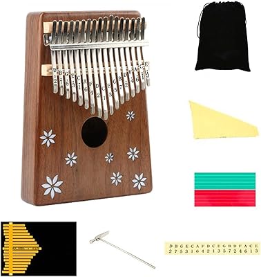 Piano à pouces kalimba portable 17 touches mbira marimba sanza en bois