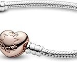 Bracelet pandora moments en argent sterling et plaqué or rose 14 carats