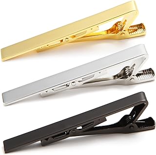 Pinces à cravate pour hommes, ensemble de 3 pièces simples, or, argent, noir