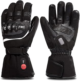 Gants chauffants de moto pour hommes et femmes, gants en cuir de paume