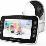Moniteur pour bébé avec caméra et audio, écran vidéo 5 pouces avec télécommande