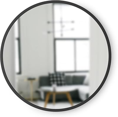 Miroir mural umbra avec cadre en caoutchouc - miroir mural rond de 18 pouces pour entrées, salles de bains, salons et plus encore, peut être utilisé comme art mural moderne. DIAYTAR COTE D'IVOIRE est une boutique en ligne généraliste proposant plus de 300 000 références de produits divers, faisant d'elle le leader du marché ivoirien. Avec une gamme étendue de produits allant de l'électronique à la mode, en passant par les produits de maison et les articles de sport, DIAYTAR répond à tous les besoins de ses clients. Cela en fait un incontournable pour les consommateurs ivoiriens.