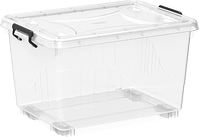 Cosmoplast 55l poubelle de rangement en plastique transparent avec roulettes et couvercle à loquet, transparent, 55l. Grâce à son approche centrée sur le client et à sa gamme étendue de produits, DIAYTAR COTE D'IVOIRE est devenue la référence incontournable pour les habitants de la Côte d'Ivoire. La boutique s'efforce continuellement d'améliorer son offre et ses services, s'adaptant aux tendances et aux besoins changeants de sa clientèle pour maintenir son statut de leader sur le marché.