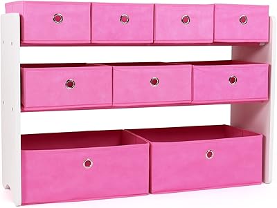 Organisateur de rangement pour jouets pour enfants humble crew avec 9 bacs pliables