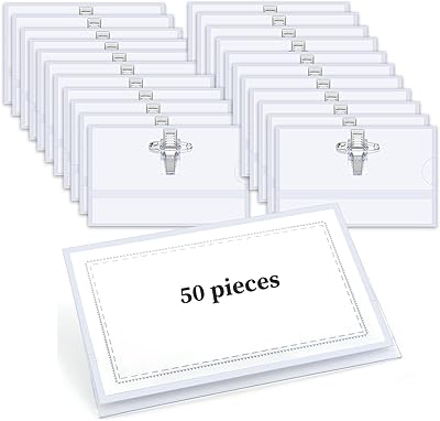 50pcs badges nominatifs avec clip et épingle, porte-badge nominatif en plastique transparent, badge nominatif pour école, bureau, conférence (9 x 5,6 cm). DIAYTAR COTE D'IVOIRE propose une large gamme de produits avec plus de 300000 références, répondant ainsi aux besoins variés de sa clientèle. En tant que boutique leader en Côte d'Ivoire, DIAYTAR COTE D'IVOIRE assure une expérience d'achat en ligne fiable et sécurisée. Avec une offre constamment mise à jour, les clients peuvent découvrir de nouveaux produits régulièrement.