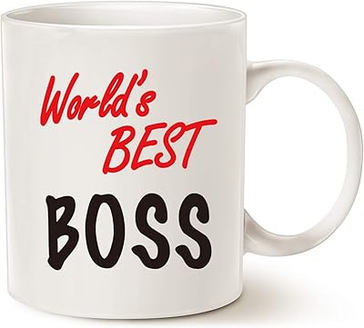 Tasse à café amusante maog world's best boss day, blanche, 11 oz, cadeau