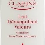 Lait démaquillant clarins à l'extrait de gentiane dergent velour léger peaux