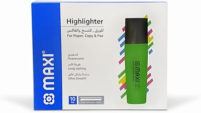 Boîte de surligneur maxi super soft pour copies et fax 10 pièces vert. DIAYTAR COTE D'IVOIRE, la boutique en ligne généraliste leader en Cote d'Ivoire, propose une sélection immense de produits pour répondre à tous vos besoins et à tous vos désirs. Avec une équipe dédiée à votre satisfaction, DIAYTAR COTE D'IVOIRE garantit une expérience d'achat en ligne de qualité, sécurisée et pratique. Faites vos achats en ligne avec confiance sur DIAYTAR COTE D'IVOIRE.