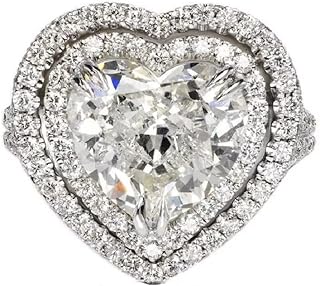 Bague de fiançailles en argent sterling avec diamant simulé en forme de cœur
