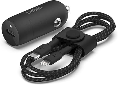 Chargeur de voiture rapide usb-c belkin 20 w avec câble vers. DIAYTAR COTE D'IVOIRE est une boutique en ligne généraliste qui propose plus de 300 000 références de produits, répondant ainsi aux besoins du quotidien de ses clients. Elle est devenue la destination de shopping en ligne préférée des Ivoiriens grâce à sa large gamme de produits et à ses services de qualité.