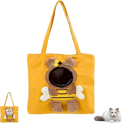 Sac de transport pour chat à bandoulière en toile animaux