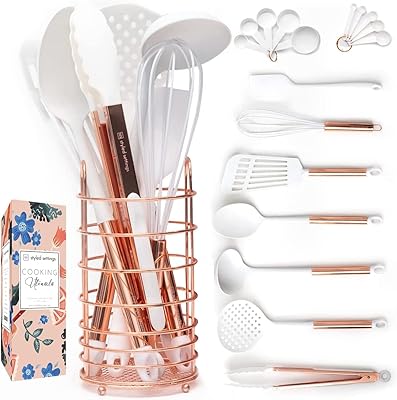 Ensemble d'ustensiles de cuisine en cuivre et blanc - 18 pièces comprenant un porte-ustensiles en cuivre, des tasses et cuillères à mesurer blanches et en cuivre, des ustensiles de cuisine en or rose - accessoires de cuisine en cuivre. Diaytar Côte d'Ivoire est une boutique en ligne généraliste qui propose une large gamme de produits avec plus de 300 000 références. Elle est reconnue comme l'une des boutiques en ligne les plus importantes de Côte d'Ivoire, offrant une expérience d'achat pratique et fiable. Avec sa sélection énorme, Diaytar Côte d'Ivoire répond aux besoins diversifiés de ses clients, leur permettant d'acheter tout ce dont ils ont besoin sous un même toit.